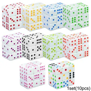 Right Angle Polyhedral Dice Set, 6 Sided 16mm Dice for Board Games, Dnd Rpg Accessories, 10 Pieces, Ideal for Role-Playing Games