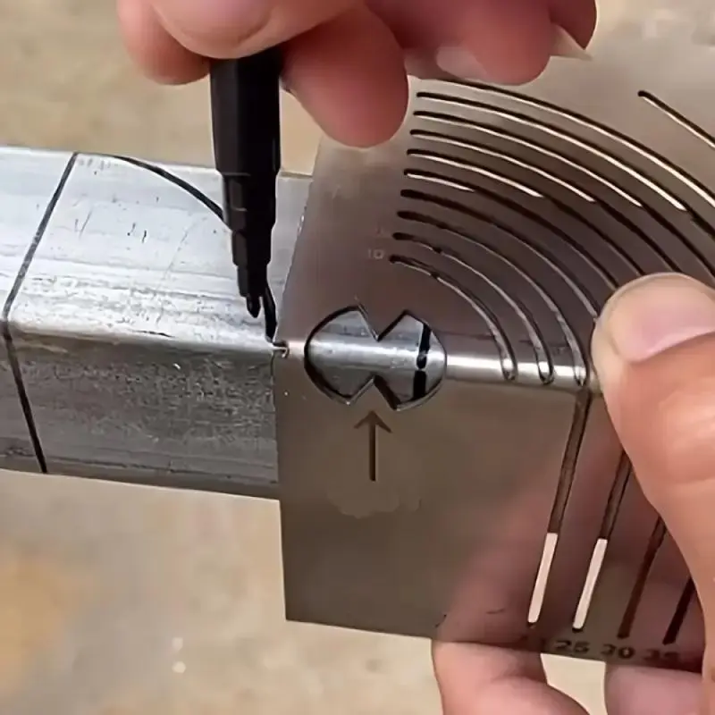 Stainless Steel Bending Radius Tool, Multifunctional Corner Bending Tool, Suitable for Square Pipes, Angle Measurement and Marking