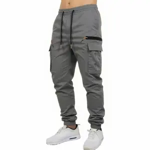 Clean Gent 1-pack men’s loose solid-color casual cargo pants with a drawstring waist—comfortable and stylish, suitable for outdoor street-style casual wear and ideal for various seasons and occasions.