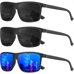 Polarized Sunglasses for Men and Women, Mens Sun Glasses with UV Protection for Driving Fishing Golf (3 Packs)