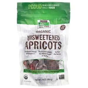 NOW Foods Organic Unsweetened Apricots, 16 oz (454 g)