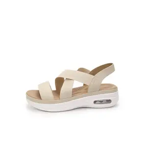 mysoft Women's Comfortable Walking Sandals Air Cushion Sport Slingback Elastic Band Platform Shoes