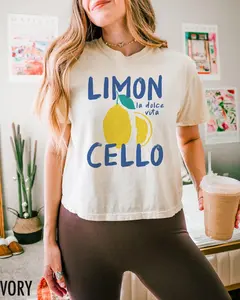 Limoncello Crop Top Amalfi Coast Lemon Cropped Tee Retro Crops Italy Boxy Tee Italian Vacation Boxy Crop Italia Cropped