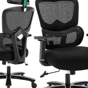 Big and Tall Office Chair 500LBS Ergonomic Office Chair for Heavy People with Heavy Duty Metal Base, Dynamic Lumbar Support, Adjustable Armrest