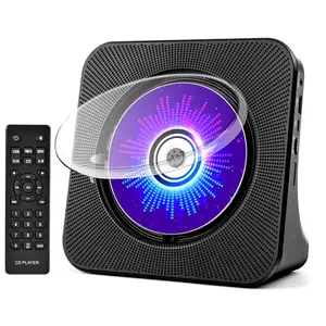 Desktop Cd Player With Speakers   Players For Home Portable Hi-fi Stereo Sound Remote Control Supports Cd/bluetooth/fm Radio/u Disk/aux/timer/repeat Black