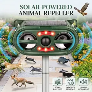 2026 Upgraded Solar Ultrasonic Animal Repeller — Outdoor Motion-Activated Pest Deterrent | IP55 Waterproof Rating | Repels Cats, Dogs, Squirrels, and Raccoons | Ideal for Protecting Yards, Gardens, and Lawns