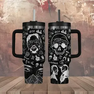$uicideboy$ G59 Tumbler With Handle Black Collage Design, Underground Rap Mug, Stainless Steel Travel Cup, Gift For Fan
