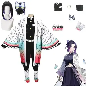 Anime Kochou Shinobu Cosplay Costume Anime Demon Slayer Cosplay Acres Uniform Wig Halloween Party Costume