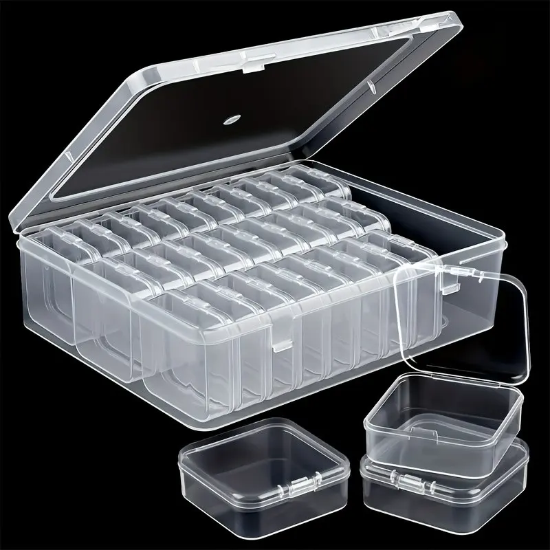 31-Piece Plastic Storage Box Set, Includes 30 Small Boxes and 1 Large Box, Ideal for Beads, Earrings, and Other Small Items