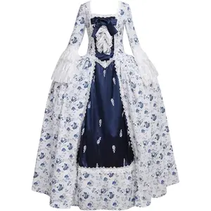 Women's Victorian Rococo Dress Inspiration Maiden Costume Blue
