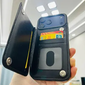 Luxury Slim Fit Wallet Magnetic Flip Leather Layer Protect Case For iPhone 12 13 14 15 16 17 Pro Max Plus 17Air phone case Cover