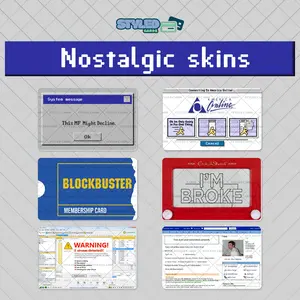 nostalgic rectangle vinyl stickers/skins with high quality vinyl and UV ink Decoration
