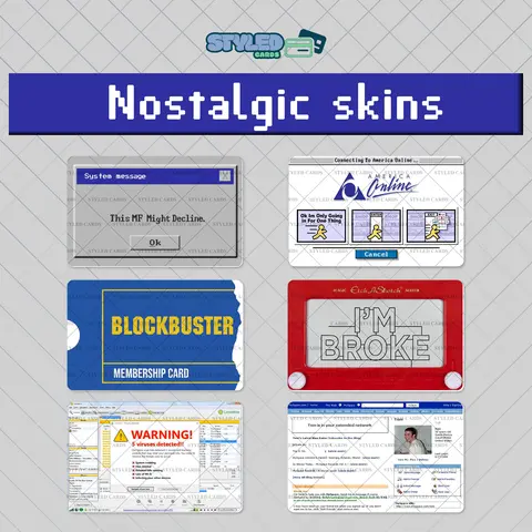 nostalgic rectangle vinyl stickers/skins with high quality vinyl and UV ink Decoration