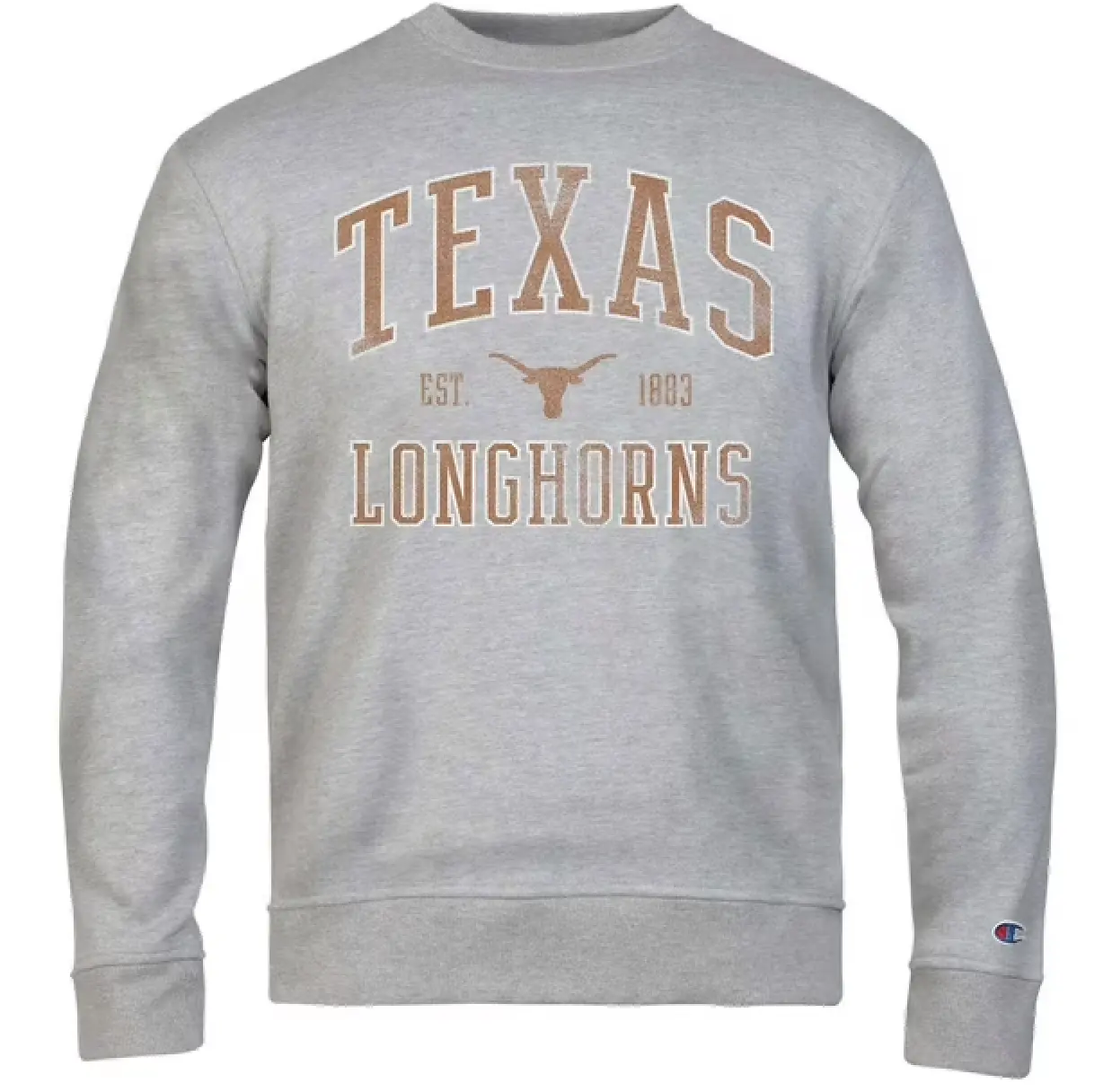 Champion NCAA Texas Longhorns Adult Crewneck Sweatshirt, Cozy Cotton-Polyester Fleece Pullover for Sports Fans