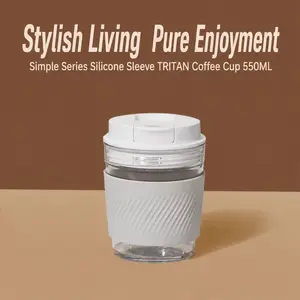 MINISO Simple Series Silicone Cup Sleeve, Spill-Proof & Heat-Resistant, Compatible with Tritan Coffee Cups, Water Bottles and Drinkware