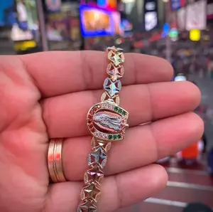 Virgen de Guadalupe Bracelet Tri Color for Girls Womens Catholics Jewelry Birthday Anniversary Dainty Jewel Minimalist