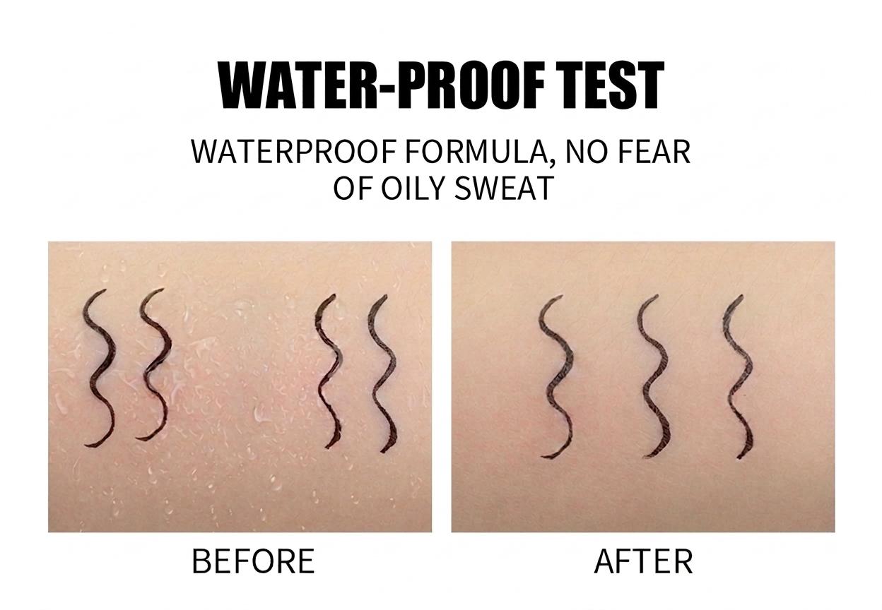 YAN QI NA Cool Black Liquid Eyeliner Pen Waterproof Ultra-Fine Tip Anti-Smudging Wing Lines Precise Application Friendly for Beginners YAN QI NA Cool Black Liquid Eyeliner Pen Waterproof Ultra-Fine Tip Anti-Smudging Wing Lines Precise Application Friendly for Beginners
