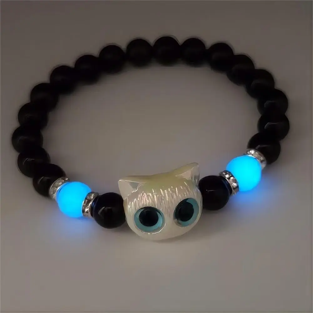 White luminous cat bracelet