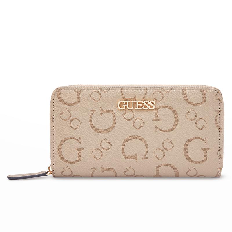 GUESS Lacy SLG Medium Zip-Around Wallet Everyday Logo Style with Secure Zip Closure & Multiple Card Slots for Daily Use