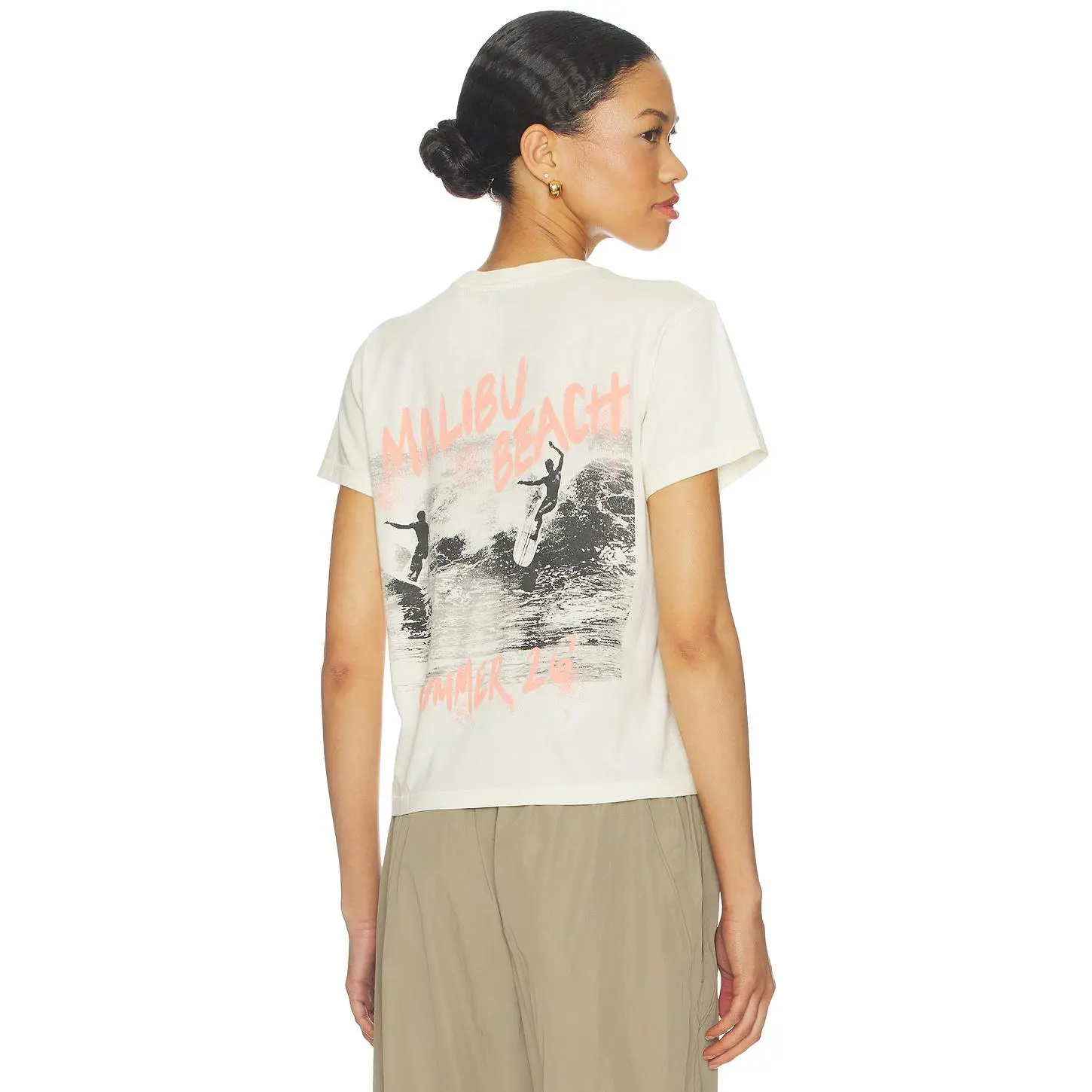 ANINE BING Shelley Tee Surfer in Washed Buttercream