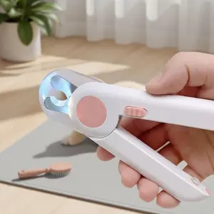 Professional Pet Nail Clippers for Cats & Dogs LED Light Nail Trimmers for Kittens Puppies Ergonomic Scissors Design for Easy Claw Care