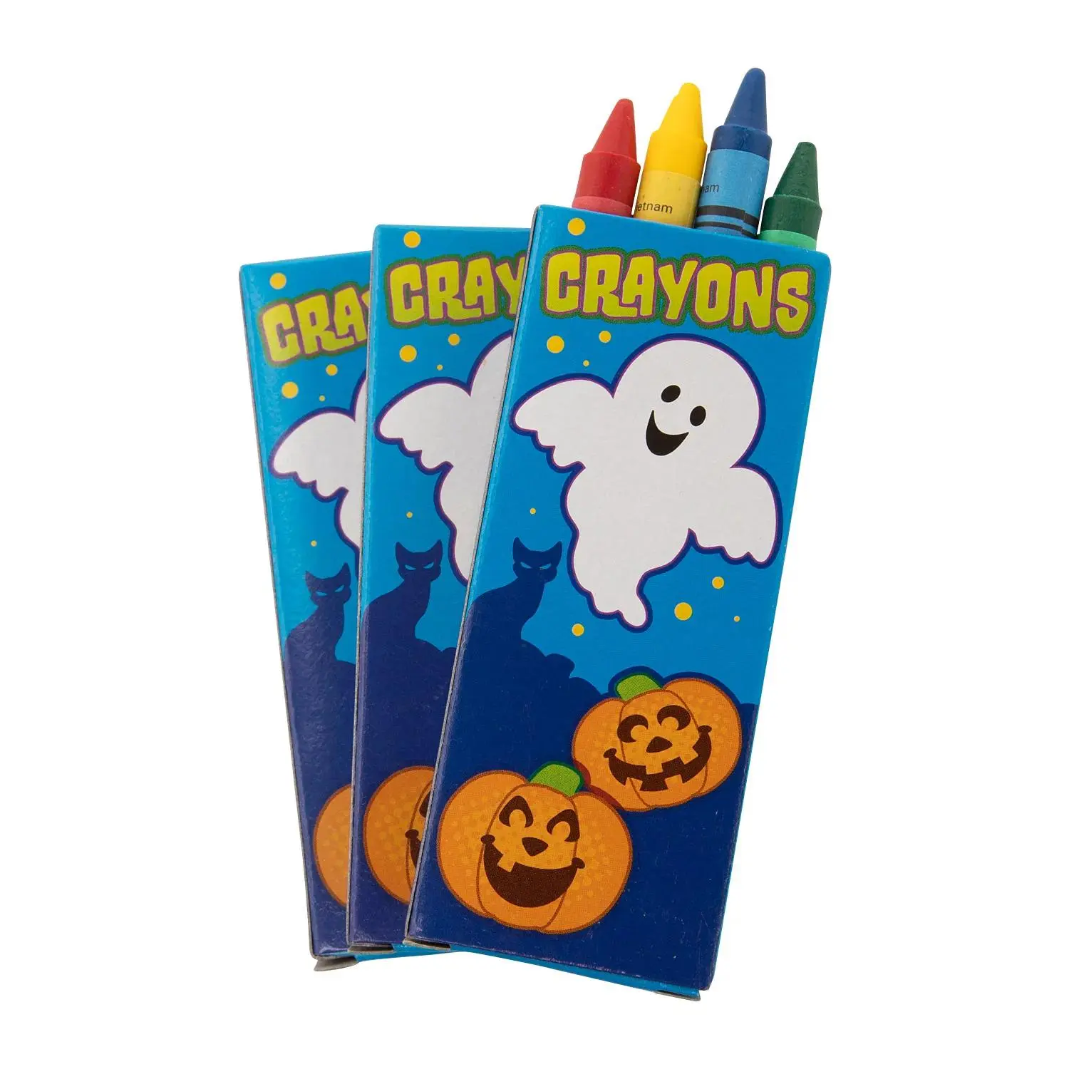 Bulk 48 Boxes of Halloween Crayons - 2 1/2", 4 Colors per Box