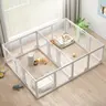 AMERLIFE 24"H Modular Acrylic Indoor Dog Playpen - Expand L/Square, 10/14/17 Pcs, Anti-Slip Fixing Buckles, Suction Cups, Double Locks, Doors, Waterproof Panels, Odor-Free Easy Assemble Ferret Pet Fence #TikTokShopBlackFriday #cozy home