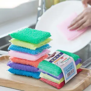 4pcs Heavy-Duty Kitchen Dishwashing Sponge Dish Brush, Scratch-Free Ceramic Cleaning Tool, Durable Scrubbing Pad for Efficient Washing, Easy to Clean, Multipurpose Kitchen Sponges