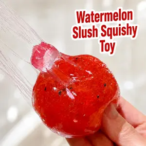 Stress Relief Toy, 1 Pc Red Watermelon Squishy Fidget Toy, Soft Squeeze Sensory Toy with Slow Rebound Feel, Mini Desk Toy for Home, Office and Travel, Fun Holiday Gift for Kids, Teens, Adults, Teachers and Office Workers