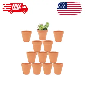 2.5 inch Terracotta Pots with Drainage Holes, 12 Pack
