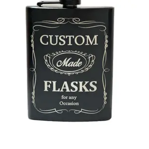 Custom Laser Engraved Stainless Steal flask - Send your design Ideas - high quality hip flask - made in USA hip flask