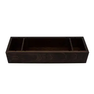Wooden Kitchen Organiser Condiment Caddy - Dark Stain Finish, Adjustable, Ideal Mothers Day Gift Kit