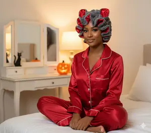 Red and Grey Plush Teddy Bonnet
