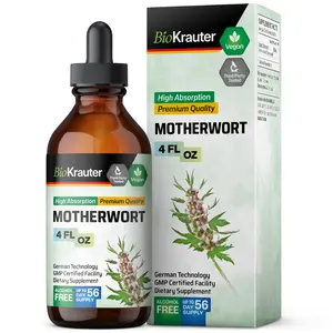 BioKrauter Motherwort Tincture High Absorption Premium Quality Vegan Healthcare Supplement for Endocrine Health & Cardiac Function