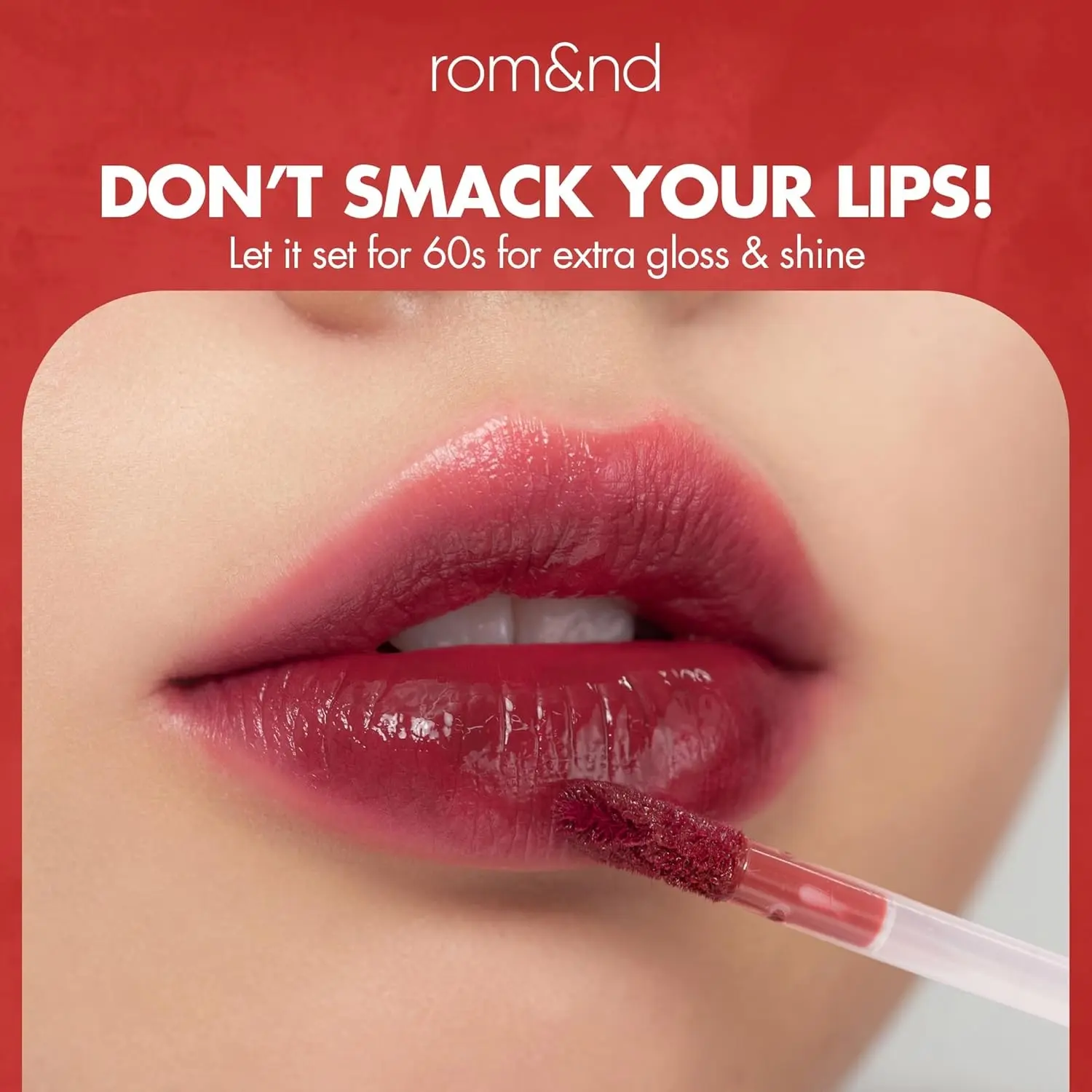 rom&nd Juicy Lasting Tint 17 Plum Coke | Deep Plum Red Glossy Lip