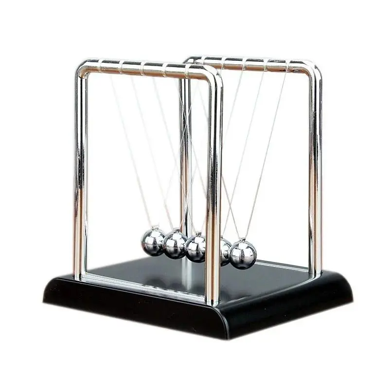 Physical Science Toy Newton Balance Pendulum Ball Collision Energy Conservation Law Ball Office Desktop Decoration Holiday Gift, House Decoration, 1 Pcs, Stainless Steel, Ball Diameter: 1Cm