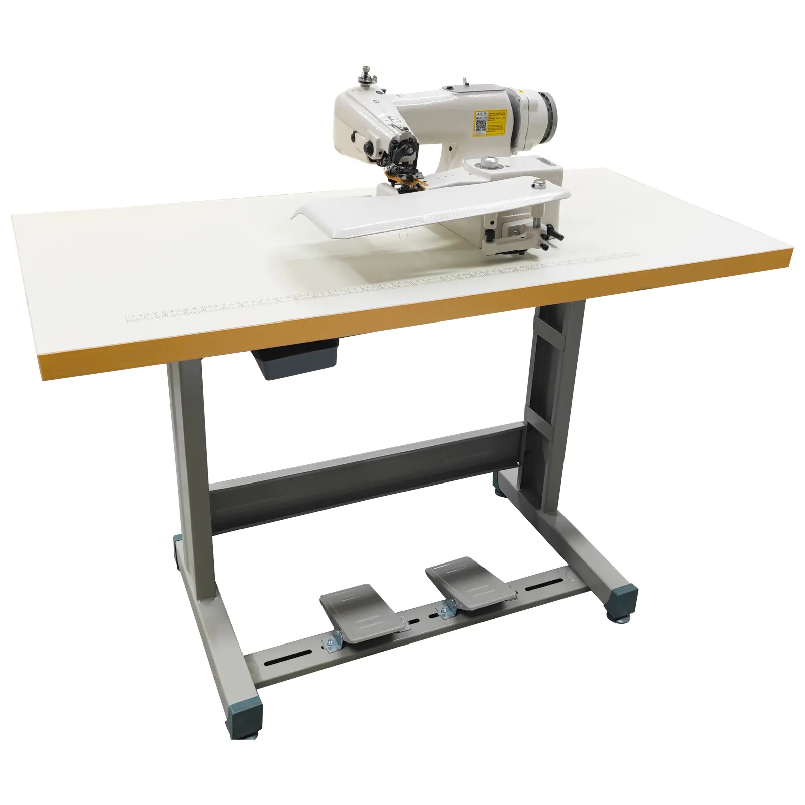 Yokoma 110V Industrial Blind Stitch Machine. Portable design, ideal for hem and chain stitch sewing work.
