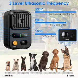 Ultrasonic Anti-Barking Device Rechargeable Auto Dog Bark Control Deterrent Box Training Device IPX4 Waterproof with 3 Frequency Max 32.8Feet Sensing Distance for Most Dogs