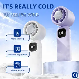 Ds25 Portable Handheld Turbine Fan, 100 Wind Speed Settings, USB Charging, Ideal for Outdoor Activities and Travel, Multi-Functional Personal Cooling Fan, Handheld Turbo Fan