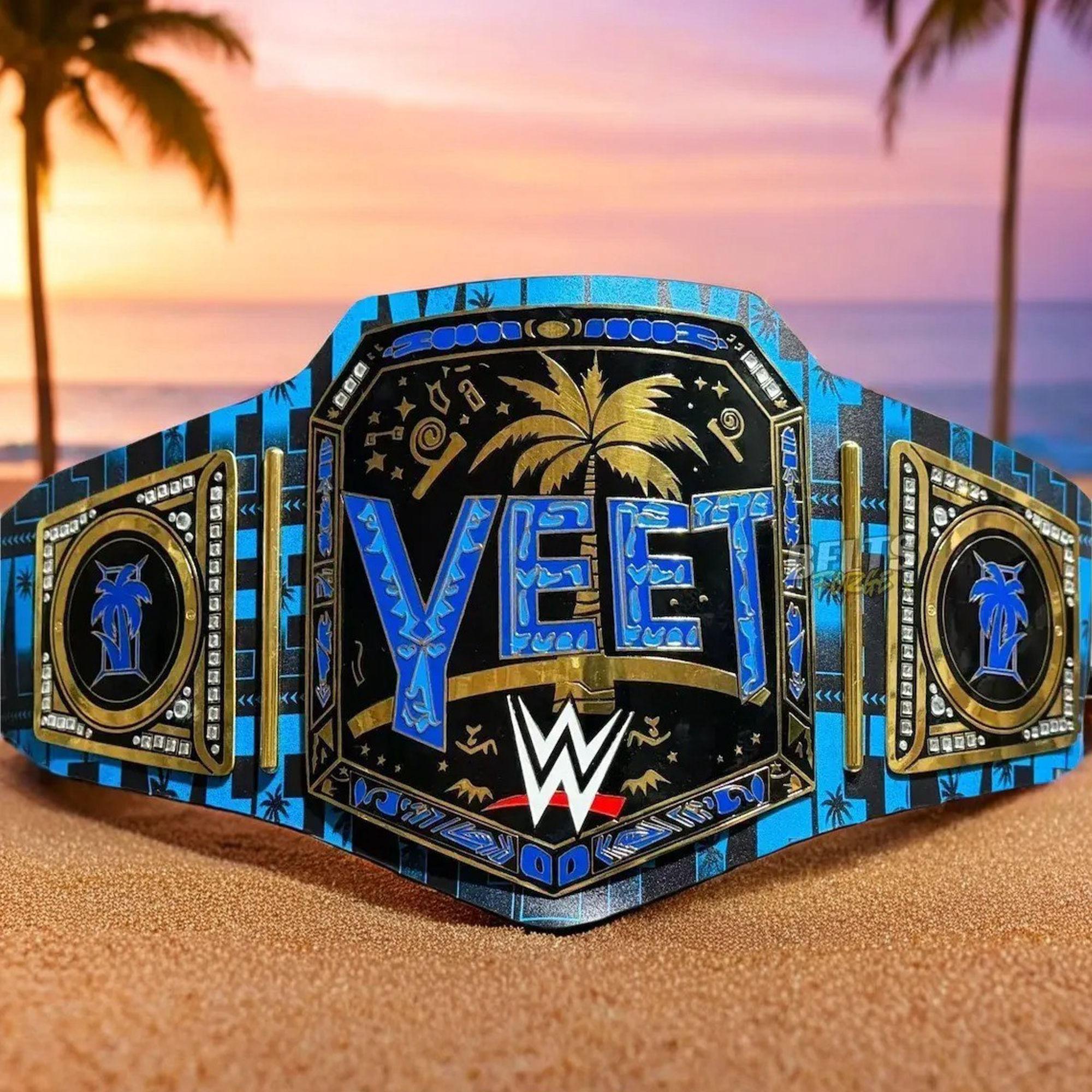 YEET Heavyweight Championship Wrestling Title Replica Belt Brass Adult Collectible 4MM Size
