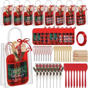 58 count Christmas Kitchen  Set Merry Christmas Pot Holders Xmas Supplies with Spatula Whisk Card Cooking Baking  for Xmas Party Decor  Family Baking Lover Presents (Plaid)