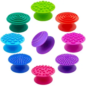 8pcs Sensory Fidget Toys, Silicone Stress Relief Toys with Round Shapes, Ergonomic Design, Textured Suction Cups for Autism, Sensory Grippie Set