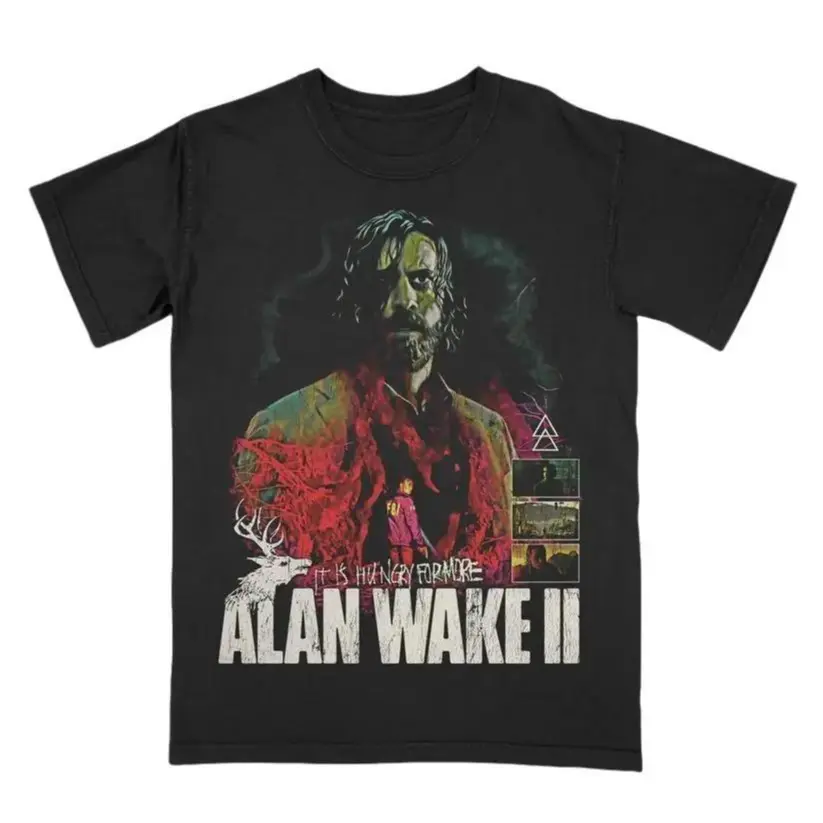 Alan Wake II - It's Hungry for More T-shirt , Shirts men, Men gifts, Vintage shirt ,Men's Regular Fit Graphic,Unisex Graphic T-shirt