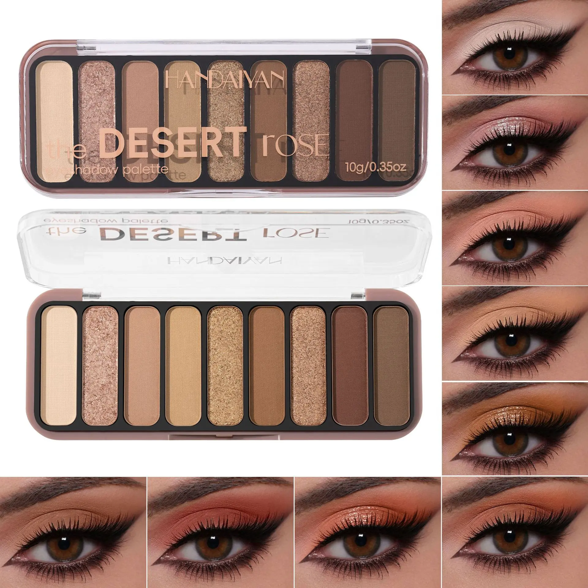 9-Color Eyeshadow Palette Matte & Shimmer Earth Tones Long-Lasting Pigmented Makeup for Daily Wear and Special Occasions Desert Rose Cosmetic eyeshadow palette bullseyes deals