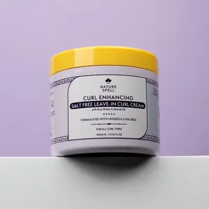 Leave in Curl Cream by Nature Spell  13.52 Fl Oz- Curl Defining Salt Free Leave in Curl Cream -