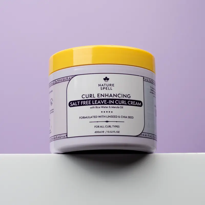 Leave in Curl Cream by Nature Spell  13.52 Fl Oz- Curl Defining Salt Free Leave in Curl Cream -