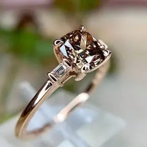 14K Gold-Plated Cubic Zirconia Engagement Ring for Women – A Timeless Symbol of Love