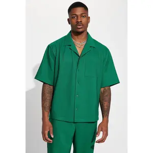 Show Up Short Sleeve Cuban Shirt - Green