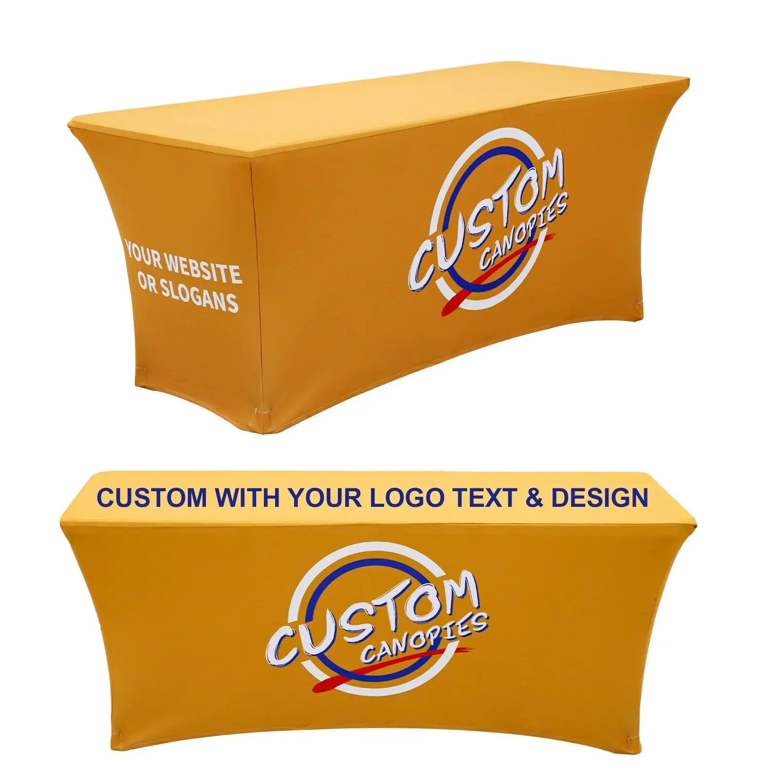 Custom Printed Stretch Table Cover with Your Logo and Design, 4/6/8ft