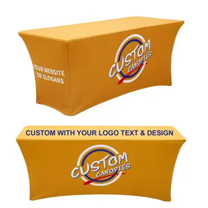 Custom Printed Stretch Table Cover with Your Logo and Design, 4/6/8ft
